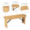 Flash Furniture HERCULES 40'' x 12'' Light Natural Solid Pine Folding Farm Bench XA-B-40X12-LN-GG - alternate 3